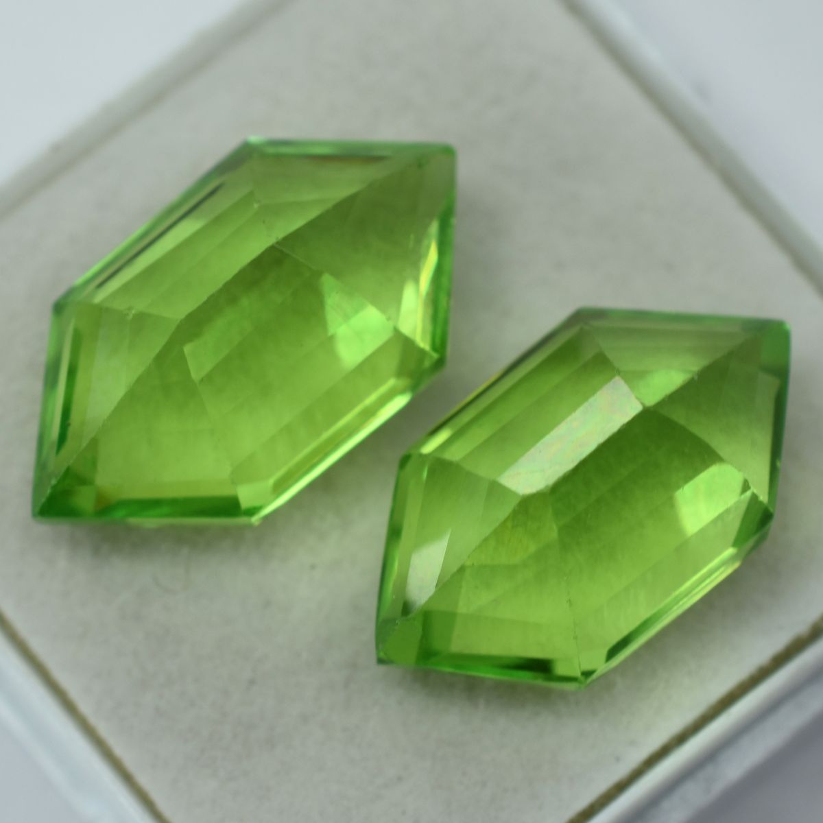 16 Ct CERTIFIED Pair Rare Natural Peridot Fancy Cut Green Loose Gemstone