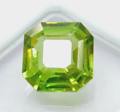 NATURAL Peridot SQUARE CUT 9.80 Ct Faceted Gemstone Best Quality CERTIFIED