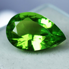 Stunning Quality Green PERIDOT 9.15 Ct Natural CERTIFIED Loose Gemstone PEAR Cut