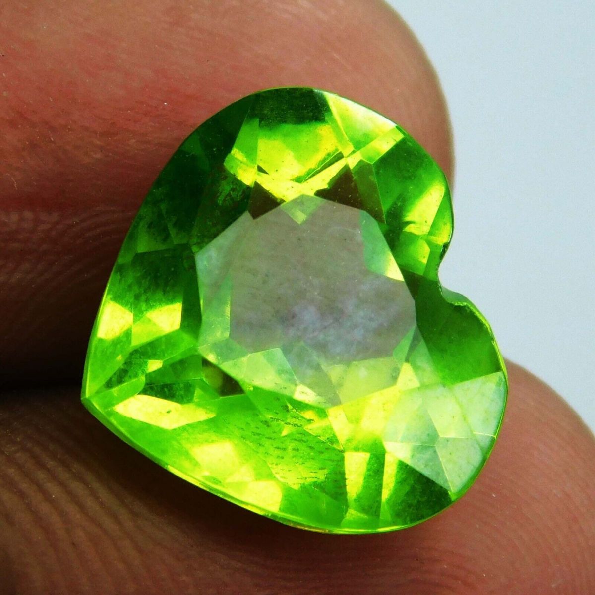 Natural Peridot Green HEART SHAPE 10.12 Ct CERTIFIED Loose Gemstones