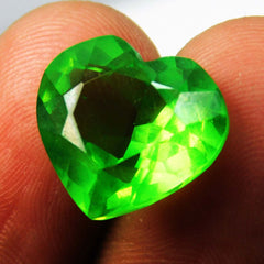 Peridot Green 9.70 Carat Natural Heart Shape Loose Gemstone CERTIFIED