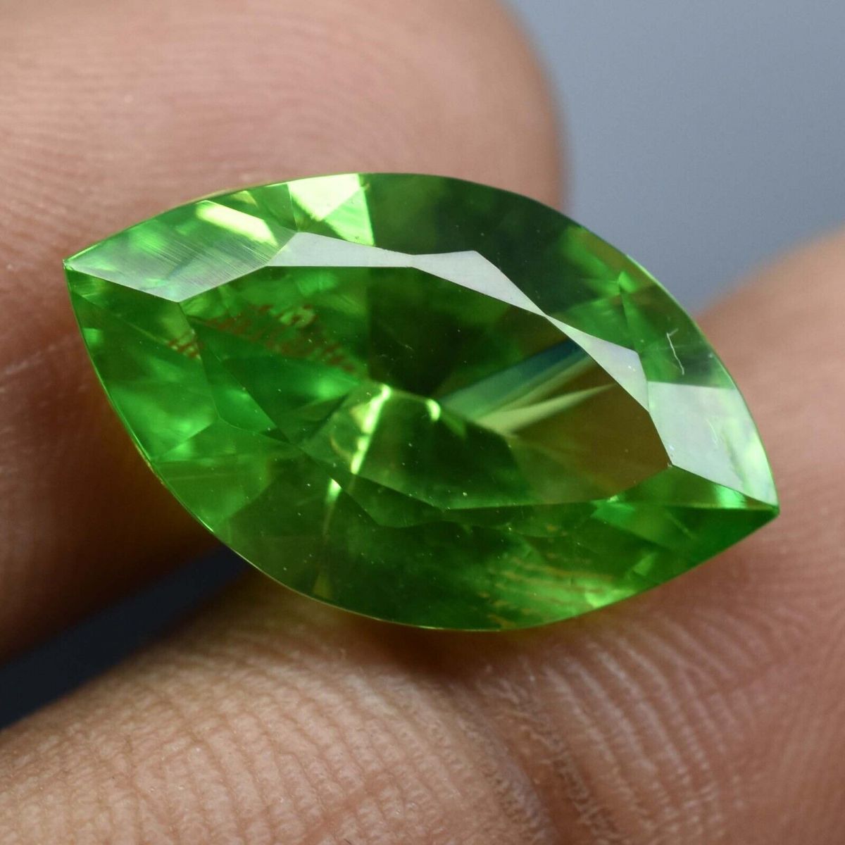 NATURAL Green PERIDOT 8.32 Ct CERTIFIED Marquise Cut Loose Gemstone