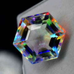 30 Ct A++ Lab Created CERTIFIED Rainbow Mystic Topaz Fancy Cut Loose Gemstone