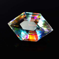 30 Ct Lab-Created Topaz Fancy Cut CERTIFIED Loose Gemstone Rainbow Mystic