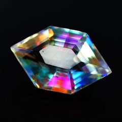 30 Ct Lab-Created Topaz Fancy Cut CERTIFIED Loose Gemstone Rainbow Mystic