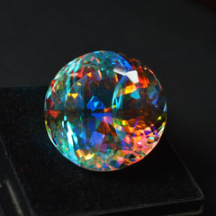 Brazilian Mystic Quartz Natural Rainbow 70.05 Ct Round Cut CERTIFIED Gemstone