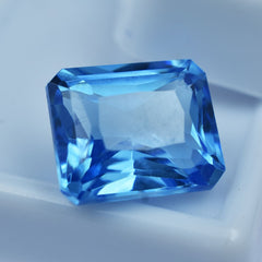 10.10 Ct Natural LIGHT BLUE Sapphire Stunning Emerald CERTIFIED Loose Gemstone.