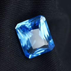 10.10 Ct Natural LIGHT BLUE Sapphire Stunning Emerald CERTIFIED Loose Gemstone.