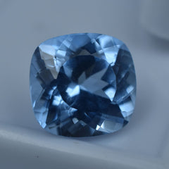 5.95 Ct Square Cushion Cut Natural Light Blue Sapphire CERTIFIED Loose Gemstone