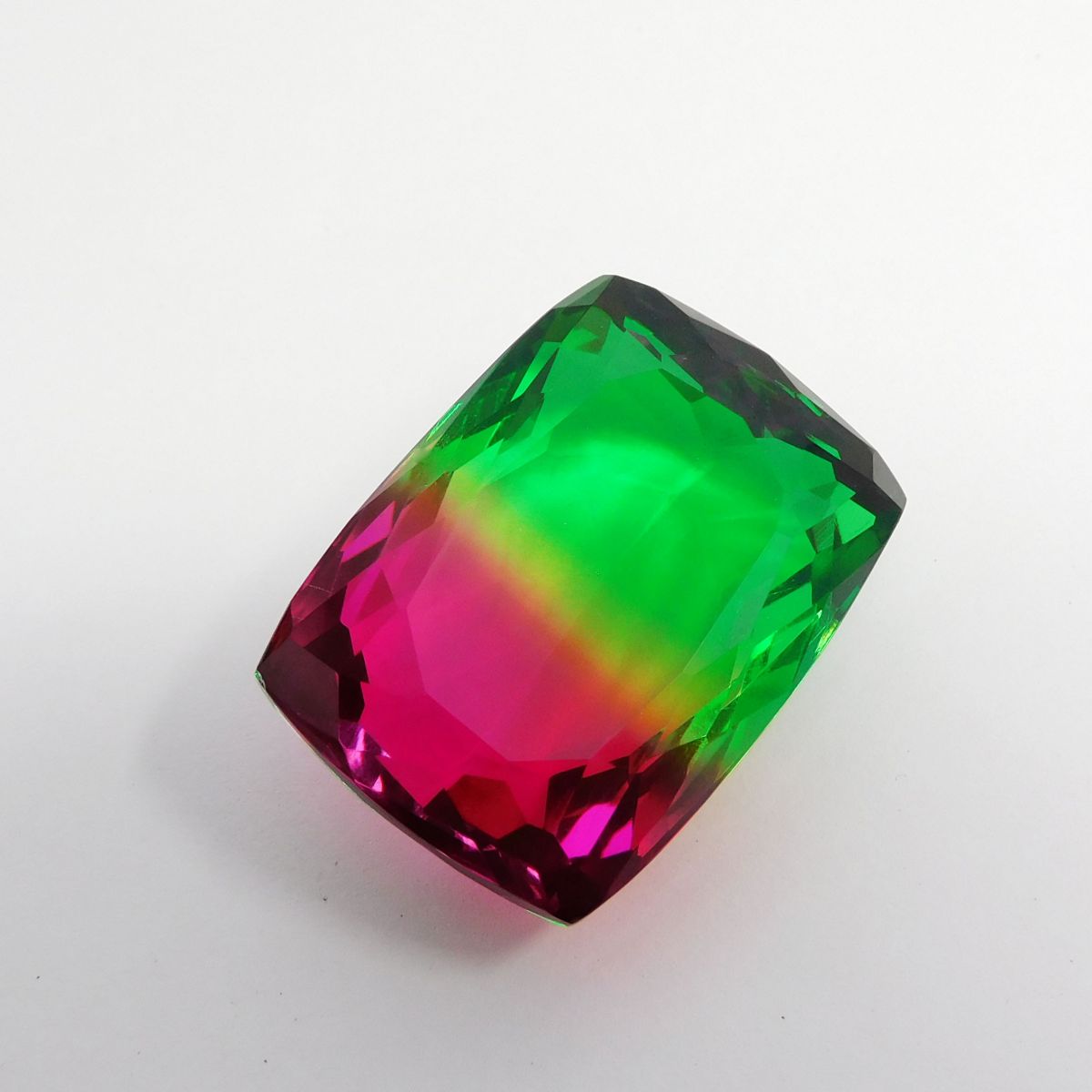 Cushion Cut 115.50 Ct Tourmaline Bi-Color CERTIFIED Loose Gemstone Lab-Created