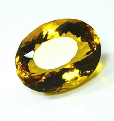 Oval Cut Yellow Genuine Topaz CERTIFIED 47.65 Ct Natural Brazil Loose Gemstone