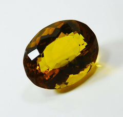 Oval Cut Yellow Genuine Topaz CERTIFIED 47.65 Ct Natural Brazil Loose Gemstone