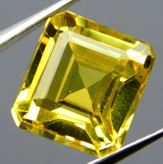 8.24 Ct Natural Square Cut Loose Gemstone Ceylon Yellow Sapphire CERTIFIED