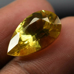 10 Ct Natural Sapphire CERTIFIED Yellow Pear Cut Loose Gemstone Jewelry Size