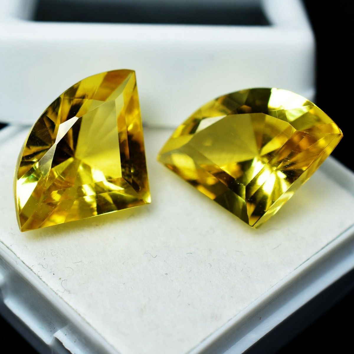 Natural Yellow Sapphire CERTIFIED 20 Ct Color Fancy Cut Pair Loose Gemstone