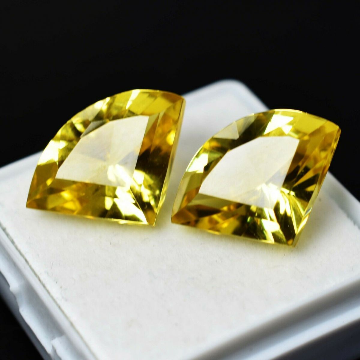 Natural Yellow Sapphire CERTIFIED 20 Ct Color Fancy Cut Pair Loose Gemstone