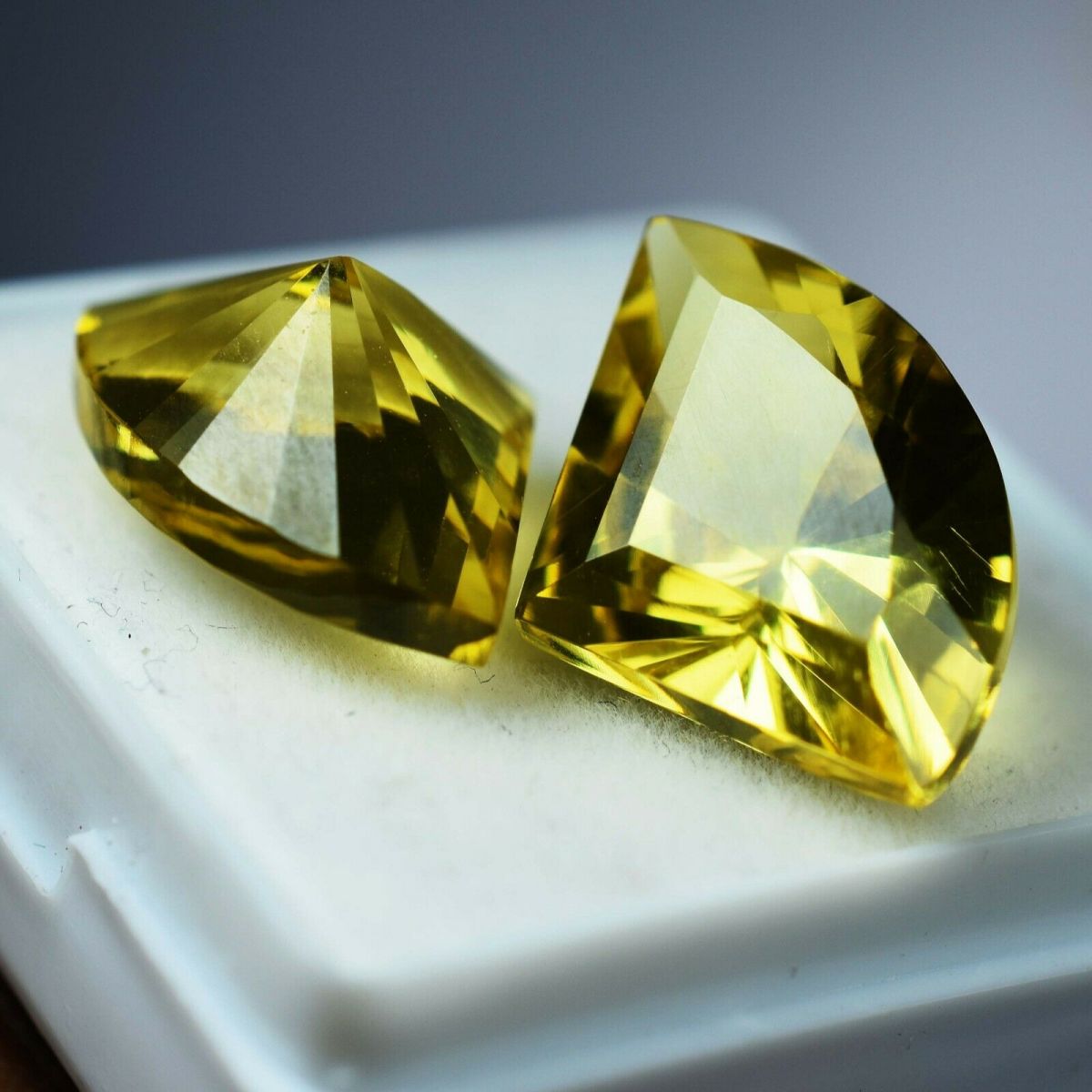Natural Yellow Sapphire CERTIFIED 20 Ct Color Fancy Cut Pair Loose Gemstone