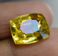 8.20 Ct Natural Sapphire Yellow Cushion Cut Ring Size CERTIFIED Loose Gemstone