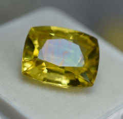 8.20 Ct Natural Sapphire Yellow Cushion Cut Ring Size CERTIFIED Loose Gemstone