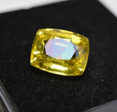 8.20 Ct Natural Sapphire Yellow Cushion Cut Ring Size CERTIFIED Loose Gemstone