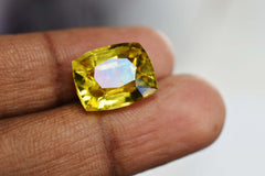 8.2 Ct Natural Yellow Sapphire Cushion Cut CERTIFIED Earring Size Loose Gemstone