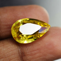 Sapphire Pear Cut CERTIFIED 9.66 Ct Natural Yellow Loose Gemstone Earring Size