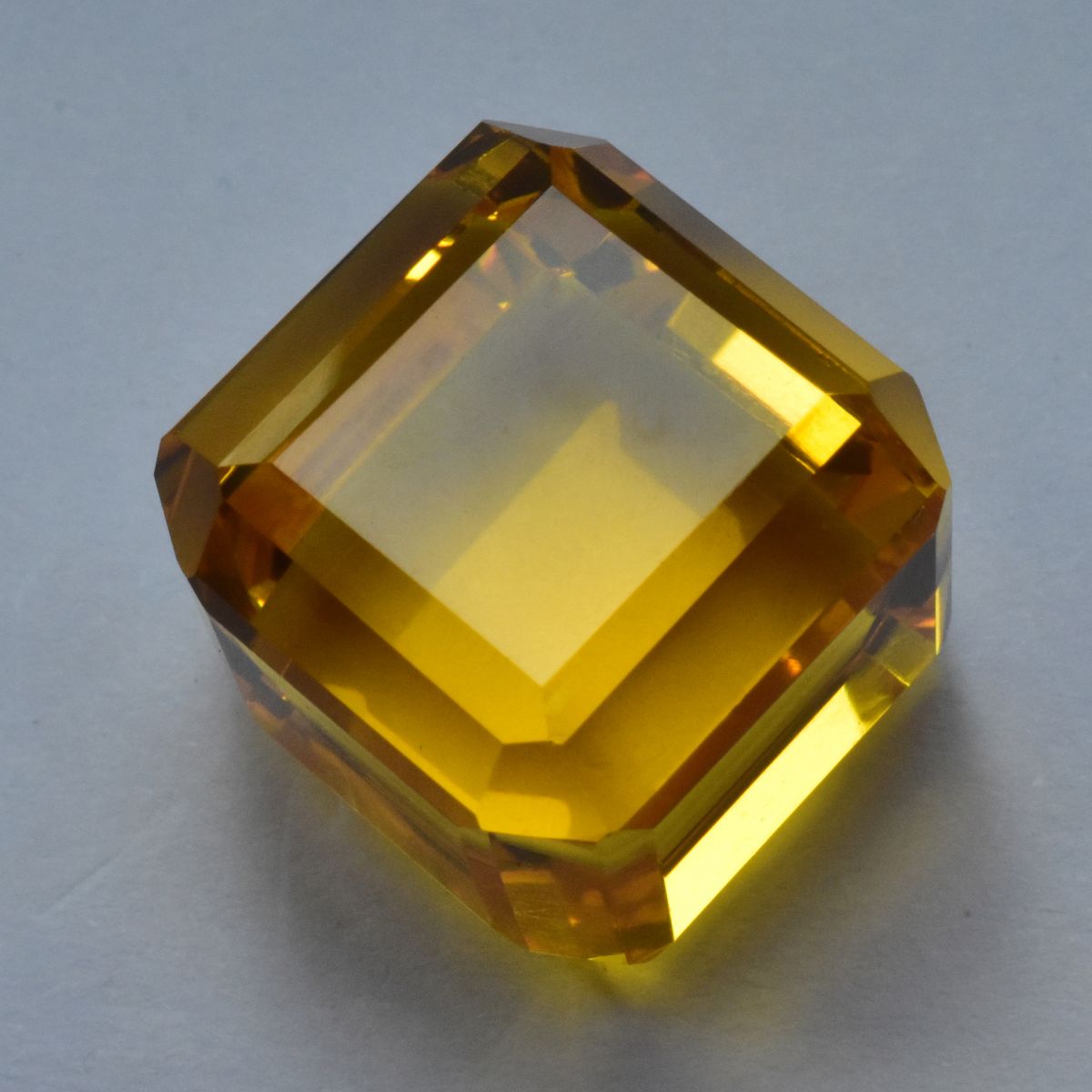 Cube Cut Lab-Created YELLOW Sapphire 51.84 Ct Loose Gemstone CERTIFIED Huge Size