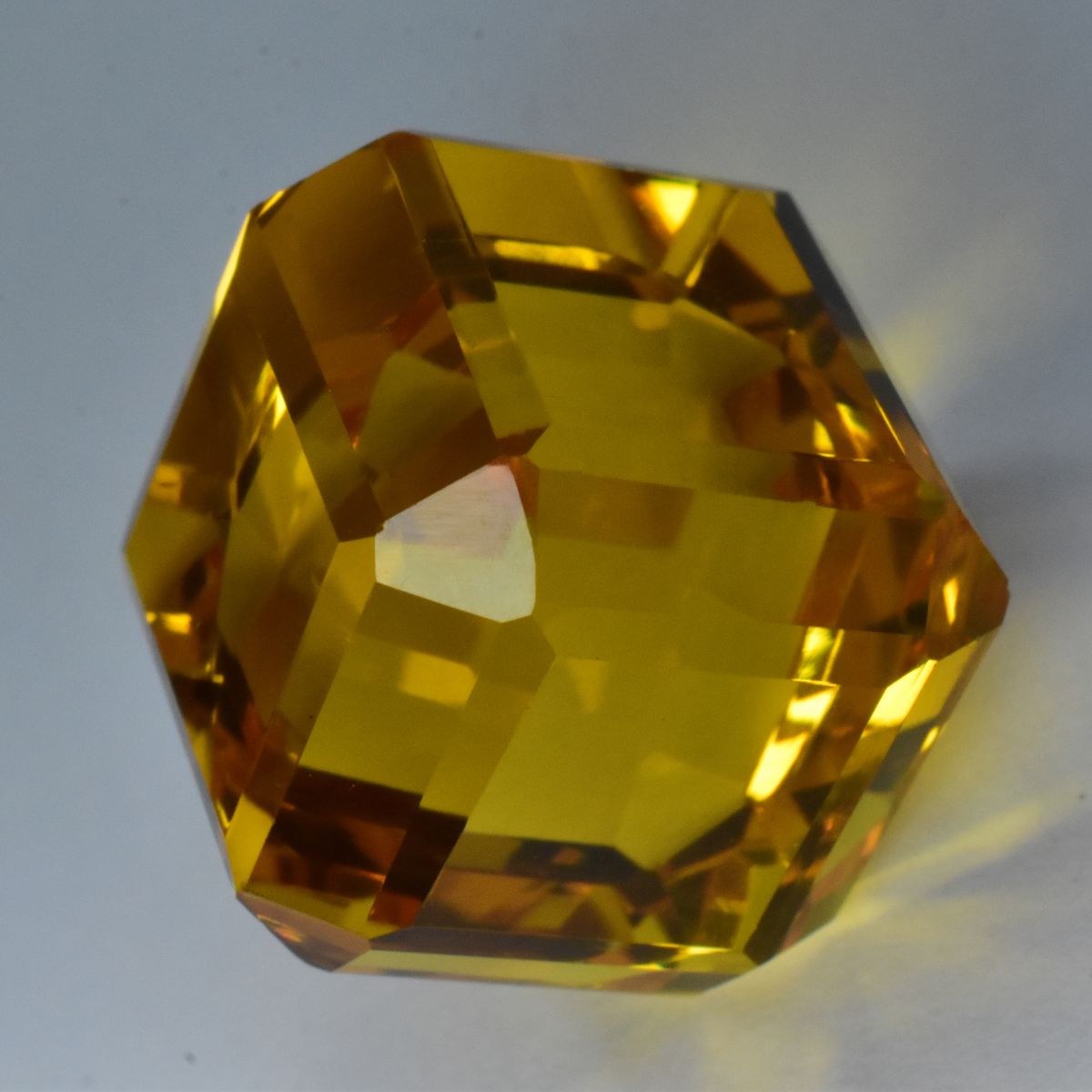 Cube Cut Lab-Created YELLOW Sapphire 51.84 Ct Loose Gemstone CERTIFIED Huge Size