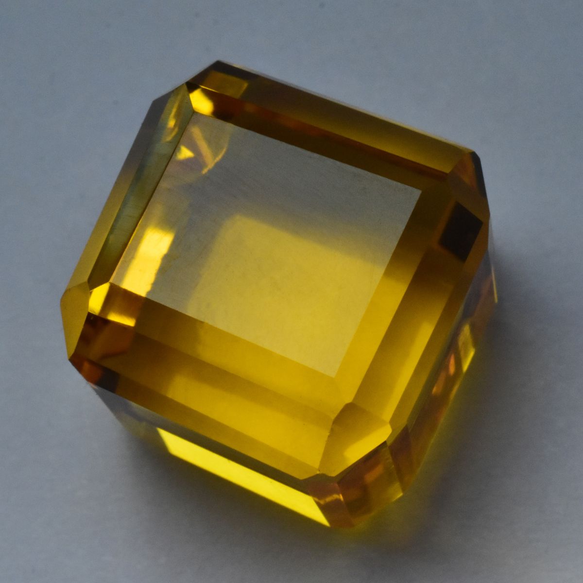 Cube Cut Lab-Created YELLOW Sapphire 51.84 Ct Loose Gemstone CERTIFIED Huge Size