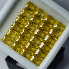 Natural Sapphire Yellow Gemstone 15 Pcs Stunning 7x5 mm CERTIFIED Emerald Cut