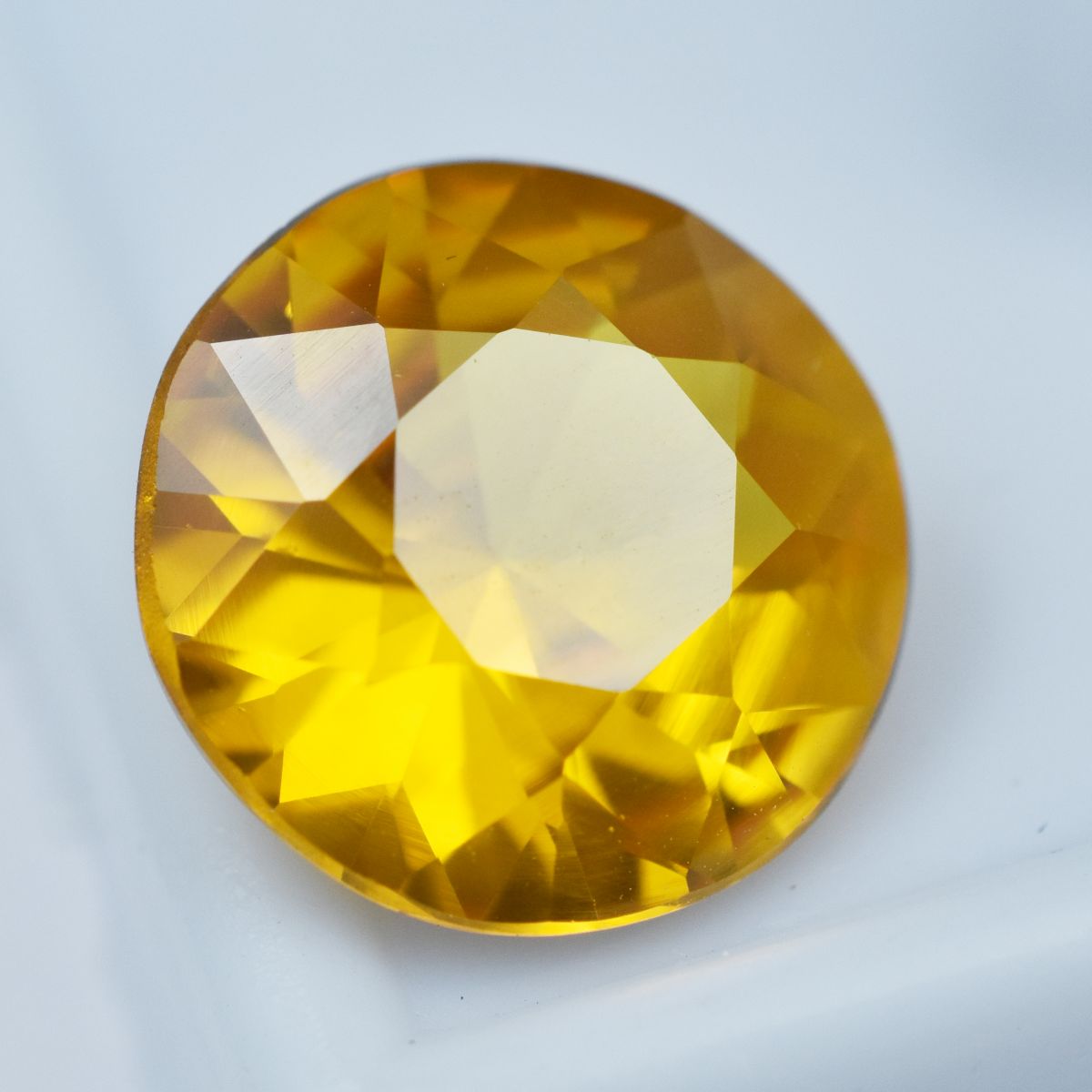 6.15 Ct Natural Perfect Yellow Sapphire Round Shape Loose Gemstone CERTIFIED