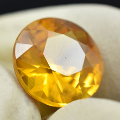 6.15 Ct Natural Perfect Yellow Sapphire Round Shape Loose Gemstone CERTIFIED