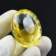 Yellow Topaz 100.00 Ct Natural Oval Cut Gemstone CERTIFIED