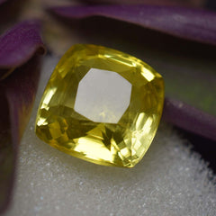 CERTIFIED 10.15 Carat Natural Sapphire Loose Gemstone Yellow Square Cushion Cut