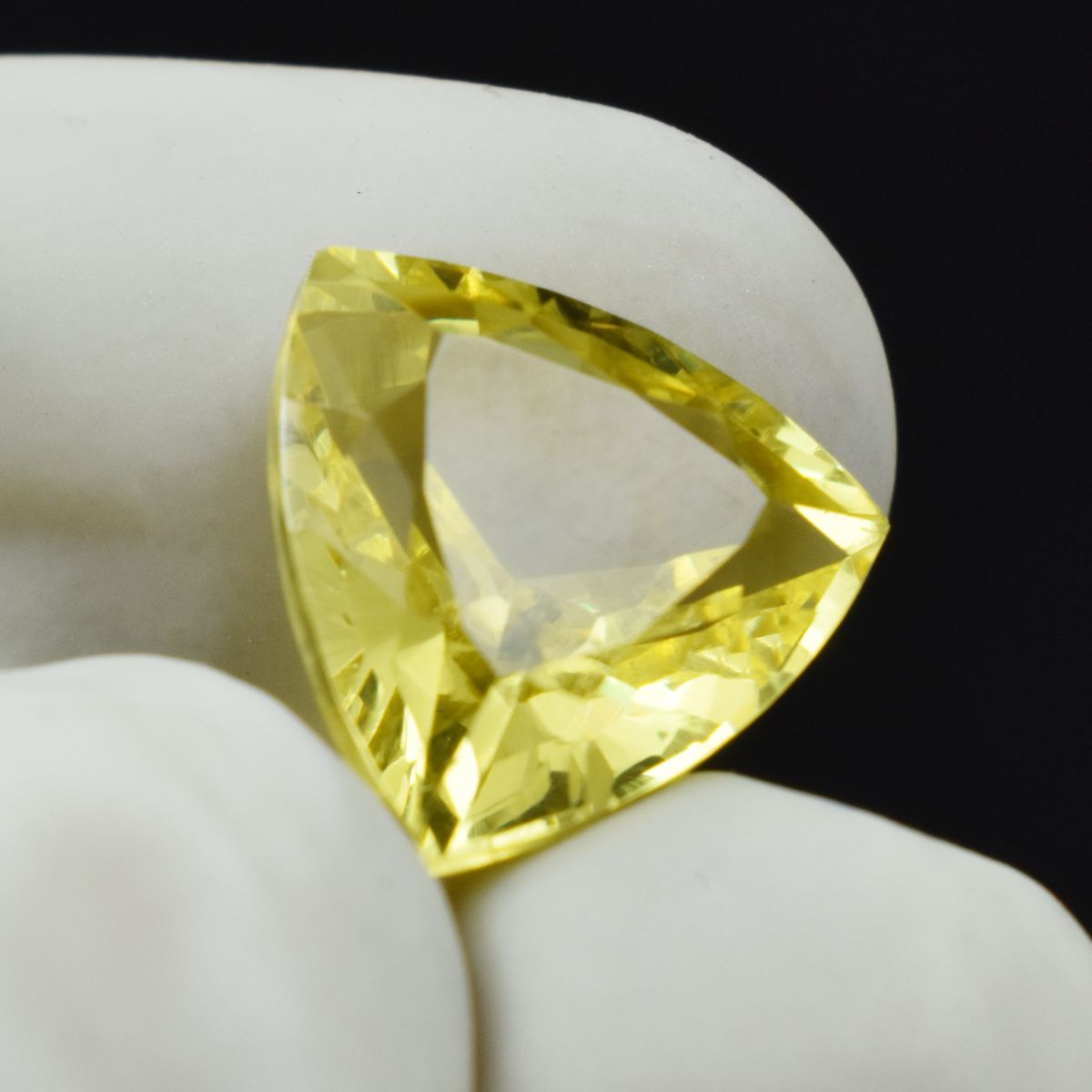 10.50 Carat AAA+ Yellow Sapphire Trillion Cut Natural Loose Gemstone CERTIFIED