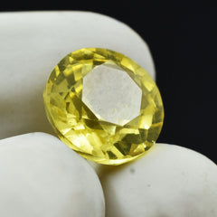 11.10 Carat Round Shape Ceylon Yellow Sapphire CERTIFIED Natural Loose Gemstone