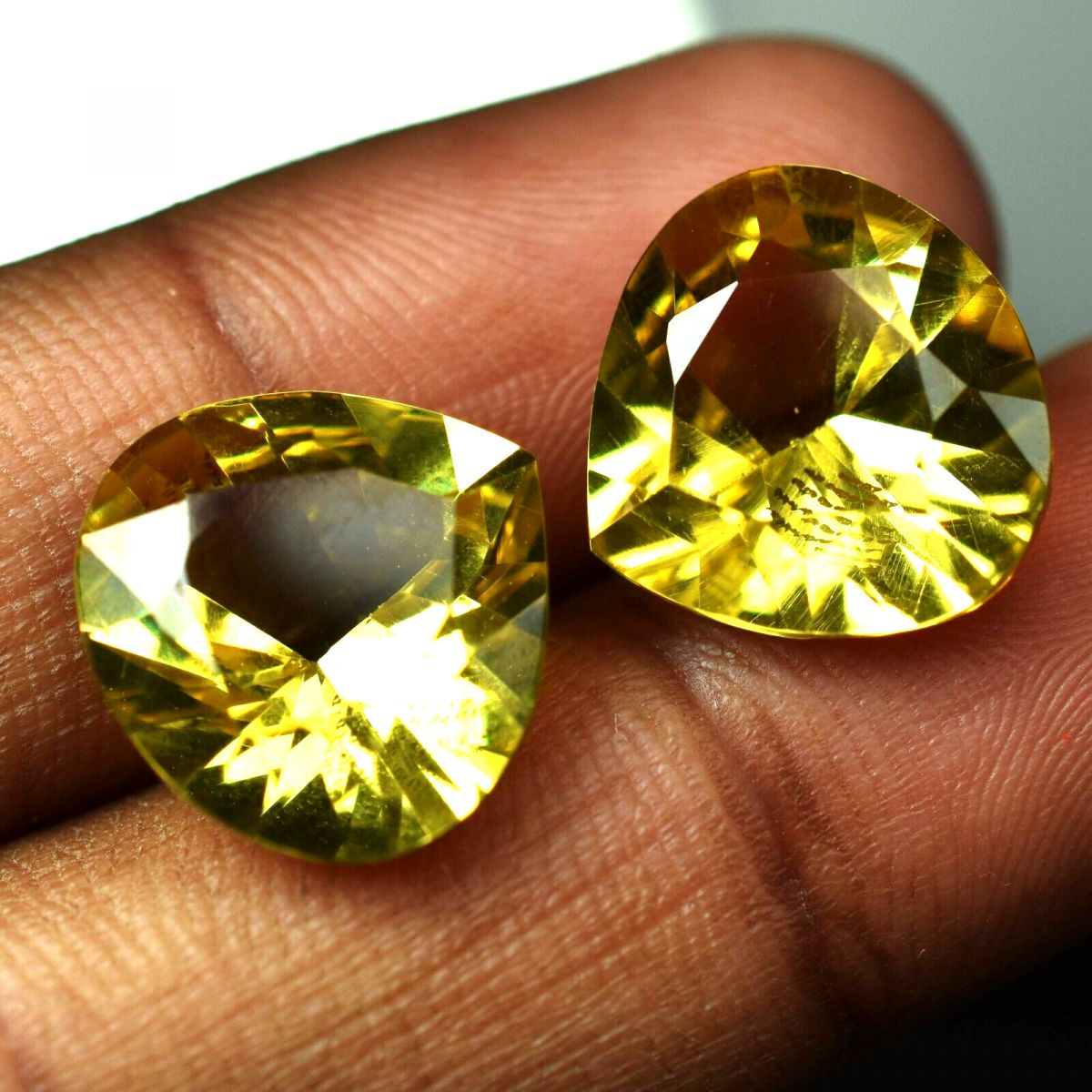 Natural Yellow Sapphire 17.00 Ct CERTIFIED Pan Pear Cut Rare Loose Gemstone pair