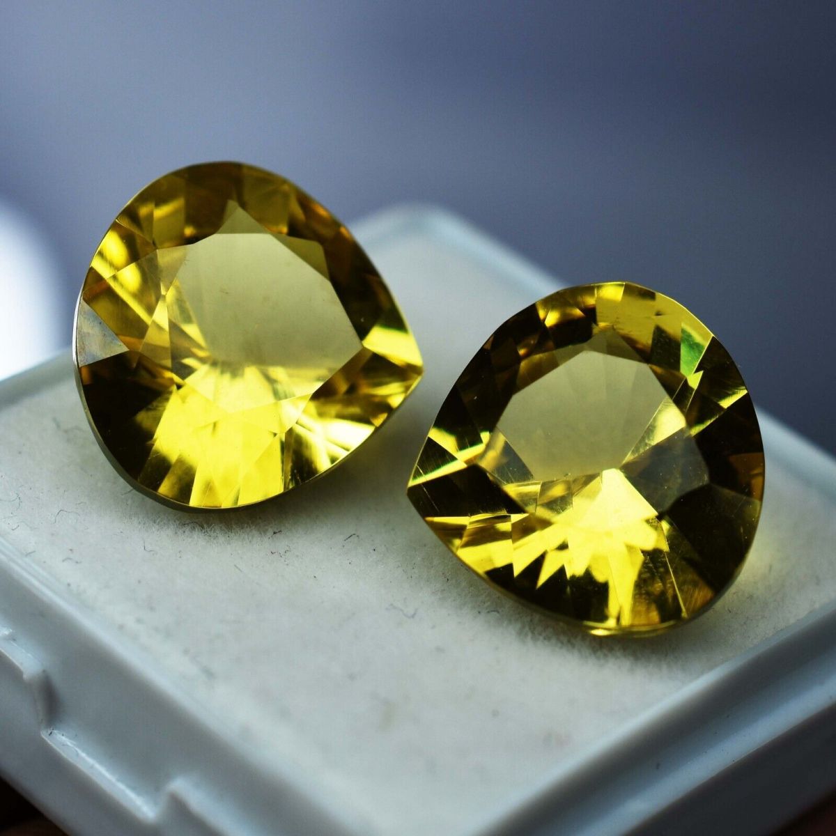 Natural Yellow Sapphire 17.00 Ct CERTIFIED Pan Pear Cut Rare Loose Gemstone pair