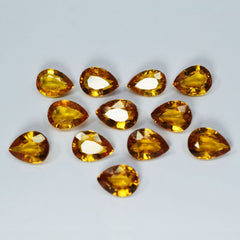 101.25 Ct Yellow Natural Sapphire CERTIFIED Pear Cut 12 Pcs Lot Loose Gemstone