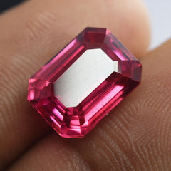 6.60 Ct Natural Sapphire Emerald Shape CERTIFIED Loose Gemstone Padparadscha