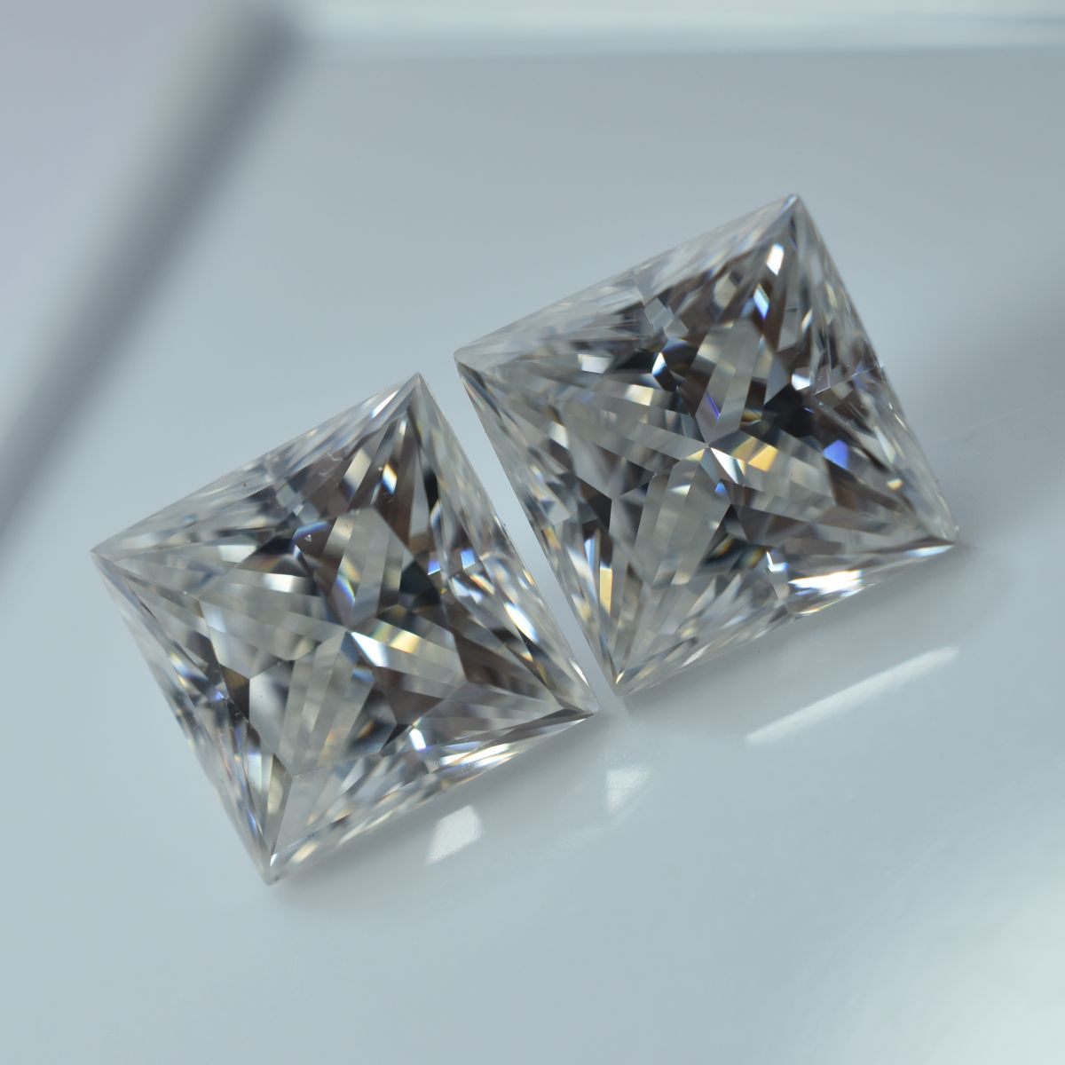 2x2 MM Moissanite Gemstone 2 Pcs CERTIFIED VVS1 D Color Pair Of Square Shape