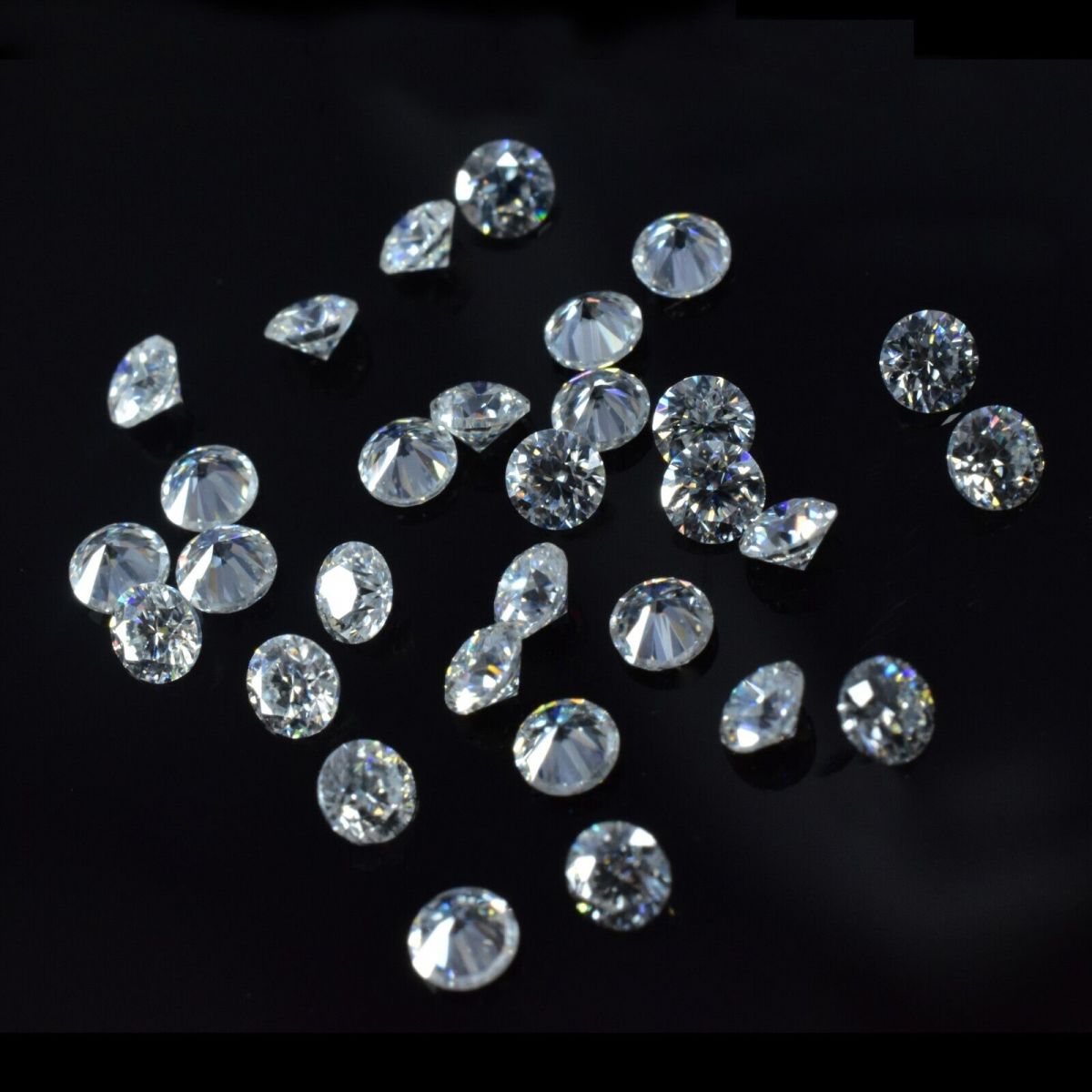 100 Pcs Synthetic Moissanite VVSI D Color 1 mm Lot Round Cut CERTIFIED Gemstone