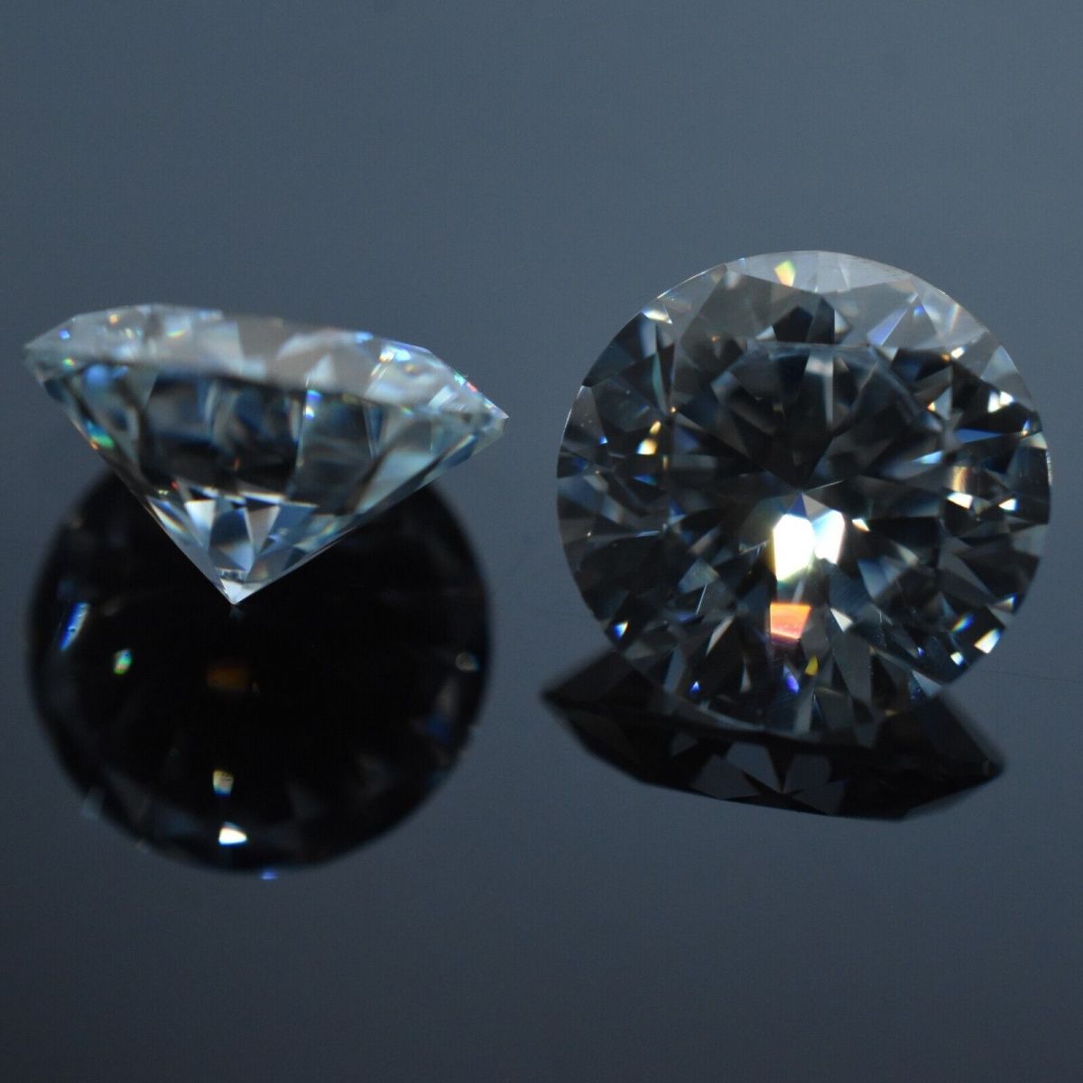 6 mm CERTIFIED Round Cut Loose Synthetic Moissanite VVSI D-Color Gemstone Pair