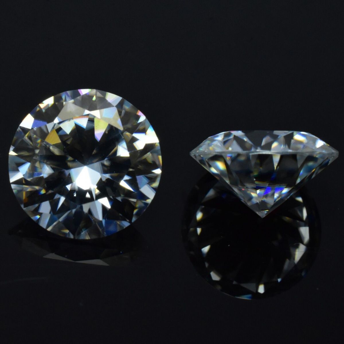 6 mm CERTIFIED Round Cut Loose Synthetic Moissanite VVSI D-Color Gemstone Pair