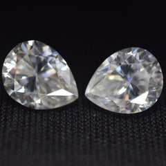 Pear Cut CERTIFIED Moissanite Pair Loose Gemstone 5.00 Carat VVS1 D Color 2 Pcs