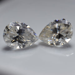 Pear Cut CERTIFIED Moissanite Pair Loose Gemstone 5.00 Carat VVS1 D Color 2 Pcs