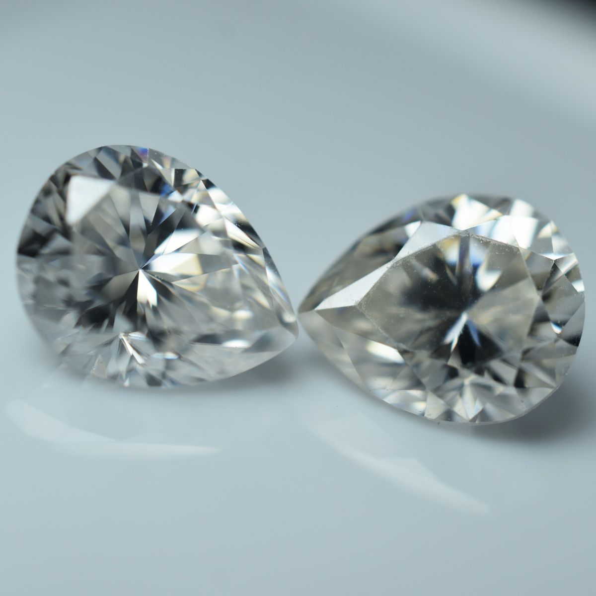 Pair CERTIFIED Moissanite Pear Shape Loose Gemstone 13x9 MM VVS1 D Color 2 Pcs