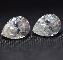 Pair CERTIFIED Moissanite Pear Shape Loose Gemstone 13x9 MM VVS1 D Color 2 Pcs