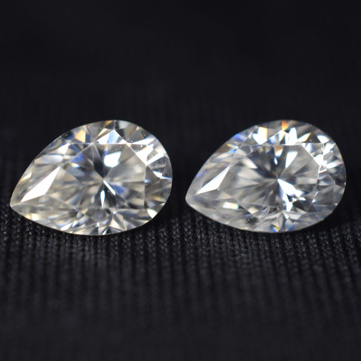 Pair CERTIFIED Moissanite Pear Shape Loose Gemstone 13x9 MM VVS1 D Color 2 Pcs