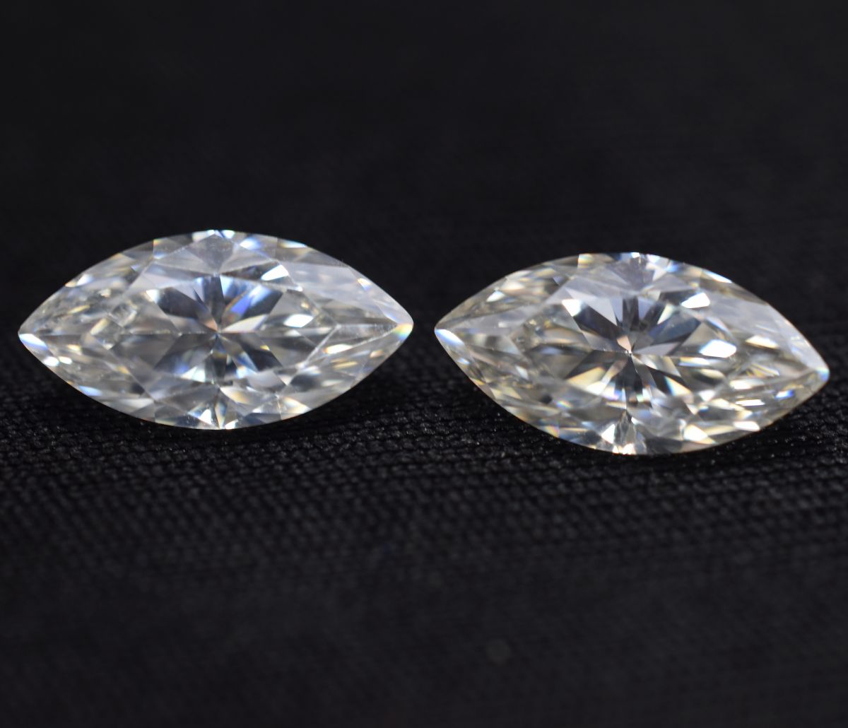 2 Pc 8x4 mm Marquise Cut Pair Moissanite CERTIFIED VVS1 D Color 0.94 Ct Gemstone